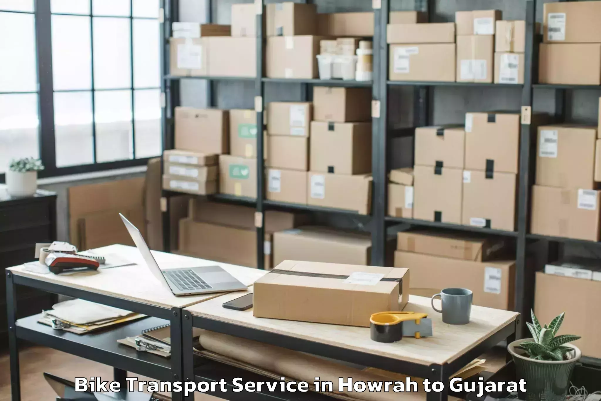 Hassle-Free Howrah to Palanpur Bike Transport